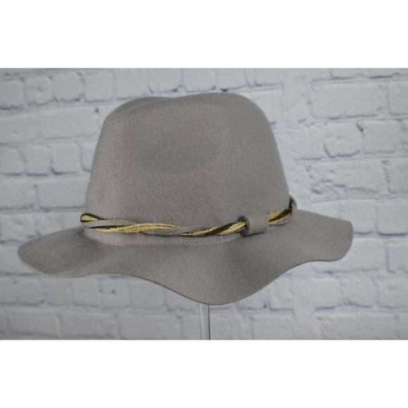 New World Market Wool Felt Fedora Hat Light Grey OS - Picture 1 of 7